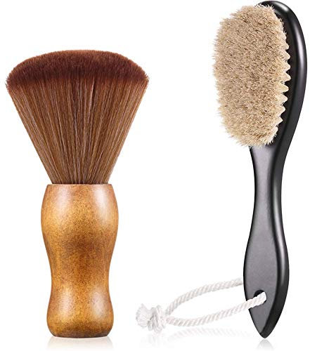 Desikixudy Lot de 2 brosses à cheveux pour barbe, grande coupe de cheveux pour homme et pour saupoudrer le cou, cheveux cassés
