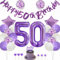 Kiwochy Lila 50. Geburtstag Dekoration für Mädchen - Tortendeko, Luftballons, Nummer 50 Folienballon, Party Deko Set
