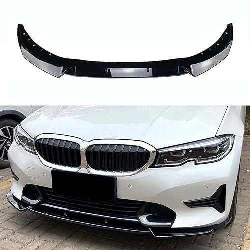 RPSSAT Auto Vorderen Stoßfänger Vorne Lippe Vorne Schaufel Für BMW 3 Serie G20 G21 320i 325i 2019-2022 Außen Zubehör,A Glossy Black
