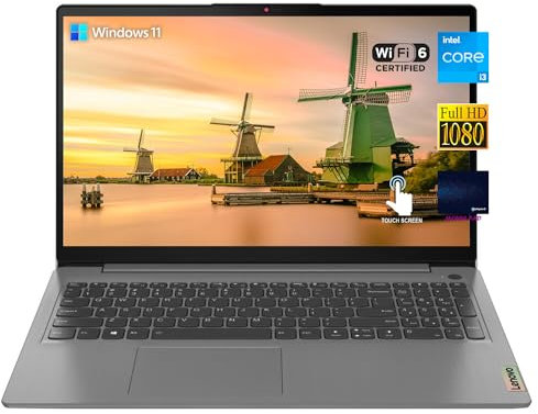 Lenovo IdeaPad 3 Laptop, touchscreen FHD da 15,6, processore Intel Core i3-1115G4, 8 GB di RAM, SSD da 512 GB, webcam, HDMI, webcam Wi-Fi 6, Bluetooth, Type-C, Win 11, Skyerd tappetino per mouse +