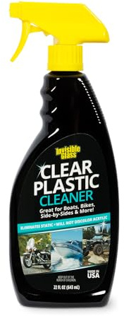 Invisible Glass 92084 Clear Plastic Cleaner for Cars, Motorcycles, RVs, Boats, Helmet Visors, Golf Carts, Acrylic and Vinyl Windows, Streak-Free, Haze-Free, Removes Static, 22 Fl Oz, Pack of 1
