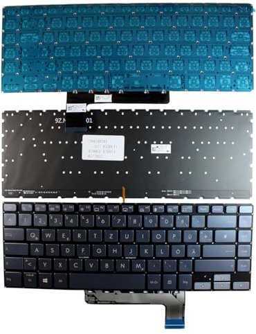 Power4Laptops German Layout Backlit Grey Replacement Laptop Keyboard Compatible With Asus ProArt StudioBook Pro W700G3T
