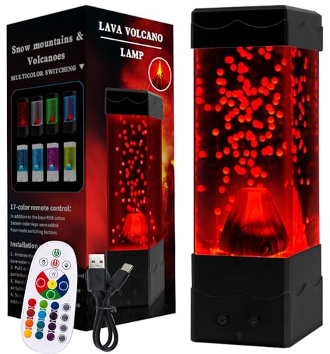 BAOYIKU Volcano Lava Lamp for Kids Adults, Mood Table Lamp for Home Bedroom Office Desktop Decoration Girls Boys Teens Halloween Birthdays Christmas Gifts