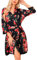 Lovasy Women's Knit Robes with Pockets,Brown Black,M