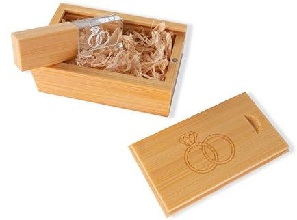PENDRIVE 32 GB - Memoria USB 3.0 Premium - Pen Drive 32gb Madera- USB 32gb Boda - Memoria Externa Cristal - Pen Drive Regalo - Pendrive Personalizado - USB Memoria Flash - Pincho USB Stick 32gb