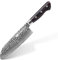 FINDKING Couteau Santoku 7 Pouces en Acier Damas, Couteau de Chef Polyvalent d'Inspiration Japonaise, Couteau Culinaire Multifonction pour la Préparation des Légumes (Série Raven)