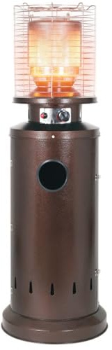 Marvin Stufa a Gas da Esterno, Riscaldatore Gpl Portatile con Ruote FIRE, Bruciatore Riscaldante Arredo, per Terrazzo Patio Giardino Locali Ristoranti Bar, In Acciaio Potenza 13 Kw (Moka)
