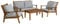 byLIVING Outdoor Sofa-Set LA Palma/Akazie massiv, Natur/Webstoff hellgrau / 2-Sitzer: B 134, H 75, T 75 cm, Sessel (2X): B 70, H 75, T 75 cm, Couchtisch: B 100, H 40, T 50 cm