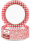 100pcs 7inch Red and White Plates Gingham Checkered Plaid Tableware Newborn Baby Shower Red Gingham Dessert Disposable paper Dinnerware for Picnic Barbecue Baby Shower Birthday Party Decorations