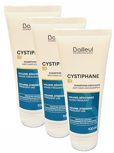 Bailleul Cystiphane Shampoo gegen Haarausfall, Volumen, Widerstand, häufiger Gebrauch, 3 x 100 ml