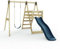 Rebo Glide Wooden Single Swing Set with 6ft Slide and Swing Seat – Orchid (Navy Blue Belt Swing) | OutdoorToys | Kids Outdoor Wooden Play Equipment for Gardens, Frame & Accessories Included