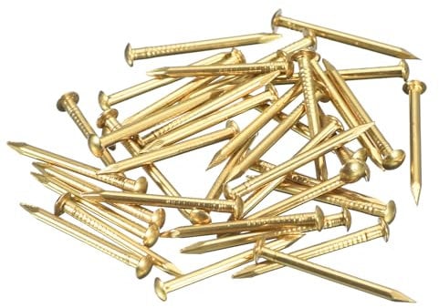 sourcing map 80 Pcs Small Tiny Nails 1.5mmx20mm(DXL) Tiny Brass Nails Hardware Nails Small Nail for Wooden DIY Decorative Boxes Household Accessories, Brass Tone