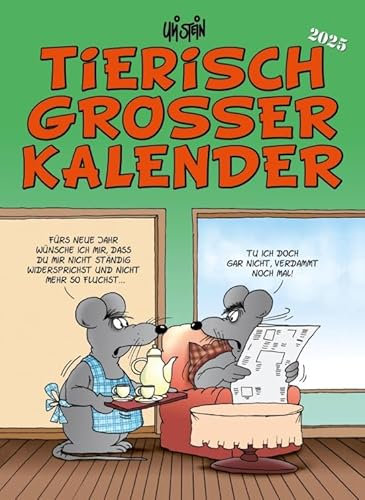 Uli Stein - Tierisch großer Kalender 2025 - Lappan-Verlag - Monatskalender - Wandkalender mit tierischem Humor von Uli Stein - 43,5 cm x 59,5 cm