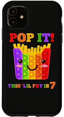 Hülle für iPhone 11 Pop It 7 Jahre alt 7. Geburtstag Pommes Frites Lover Fidget Toy