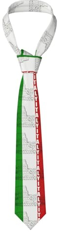 Poadnly Italien Italienische Flagge Römisches Kolosseum, Krawatten Herren Krawatten Polyester Neuheit Dünne Krawatte Für Hochzeit Party