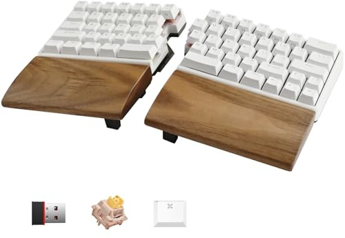 NocFree Lite: Wireless Ergonomic Split Mechanical Keyboard with RGB Poron Foam Palm Rest, Hot Swappable, Compact 62% Layout, PBT Keycaps Programmable for Mac & Windows(Silent,New Premium Version)