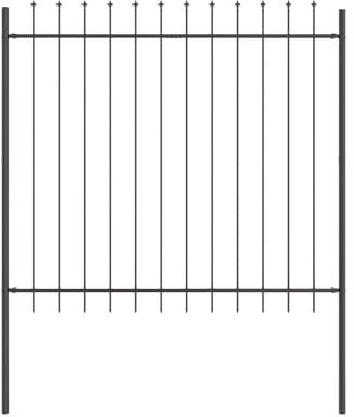 vidaXL Moderne Außenmetallzaunpaneele Wetterbeständig Robuste Bauweise Einfache Montage In Grau Stahl Set von 9 Langlebig für Hof und Garten