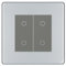BG Nexus Screwless Polished Chrome Double Master Touch Dimmer Switch - Grey Insert