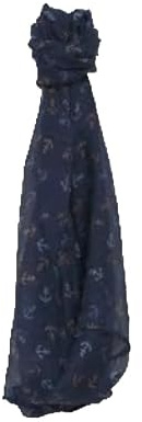 osters muschel-sammler-shop Damen Loop-Schal mit Anker-Motiven, 360 mm, Navy/Grau/Weiß, 100% Polyester (blau)