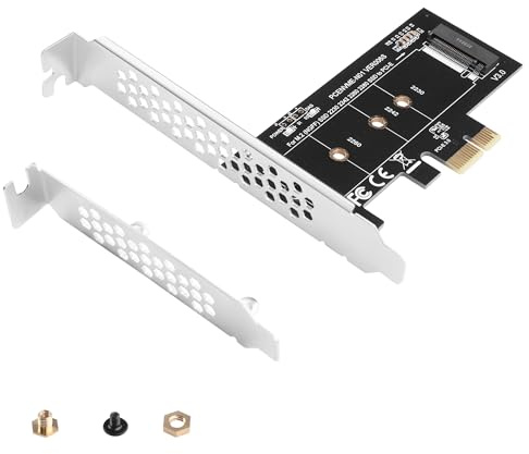 ELFJMZP PCI-E X1 to M.2 NVME SSD Adapter Card for Desktop PC, PCI Express 3.0 Expansion Card Supports M.2 2230/2242/2260/2280 NVME SSD, Compatible with PCI-E X1/X4/X8/X16 Slots