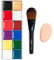 12 Colours Face Body Oil Paint Cream Palette Halloween Goth Vampire Stage Makeup + LyDia® Foundation/Contour Makeup Brush + FREE Mini Sponge Beauty Blender