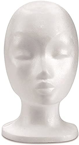 GLOREX 6 3803 741 Styroporkopf Mädchen, Styropor, Weiß, 18 x 12 x 4 cm