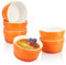 COM-FOUR® 6x Moldes para horno en naranja - Tazón de creme brulee - Tazón de postre con 185 ml cada uno