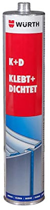 Würth Colle et joint d'étanchéité en polyuréthane - Colle de montage - Noir - 08901003