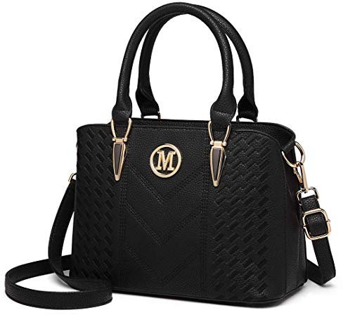 Miss Lulu Handtasche Damen,Exquisitem Handtasche Damen Mittelgroß,Lychee Muster Tasche Damen,Hochwertigem Strick Prozess Handtasche, Elegante Schultertasche Damen