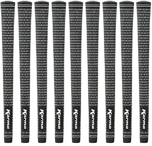 Karma Velour Black/White Standard Golf Grips (9 Pack)