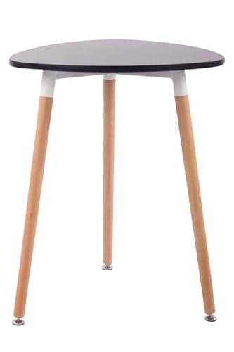 CLP Küchentisch ABENRA I Esstisch Mit MDF Tischplatte I Bistrotisch Mit Buchenholzgestell, Farbe:schwarz, Größe:60 cm