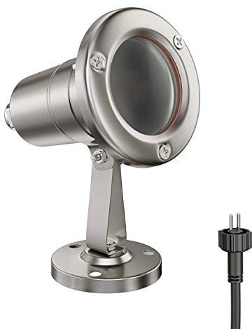 ledscom.de Gartenstrahler MUK für außen, IP65, edelstahl, 1x GU5.3 max. 15W