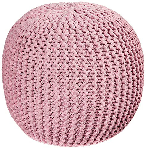 Urban Lifestyle Pouf, rund, gestrickt, Hellrosa