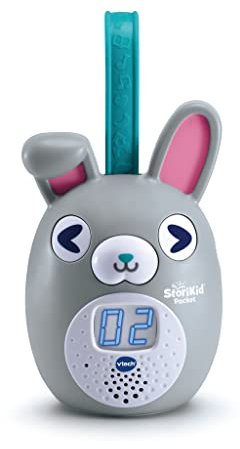 VTech - StoriKid Pocket Gris, Conteur D'Histoires Interactif Nomade, Chansons Et Comptines Portable avec Poignée De Transport, Cadeau Enfant De 3 Ans À 8 Ans - Contenu en Français
