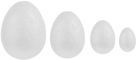 HEALLILY 24St. Ostereier Styroporeier Eier Styropor Figur Statue Ei Modell Skulptur Deko Eier für DIY Basteln Bemalen Kinder Party Spielzeug Ostern Geburtstag Geschenke Osterdeko Weiß