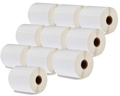 LEYF 100 mm x 150 mm - Thermo Etiketten - Selbstklebend - 1 Zoll Kern - 10 Rolle Pack Etikett x 370 St. Je Rolle =3700 Label -Kompatibel für Etikettendrucker,kompatibel mit Zebra,DHL-UPS-DPD