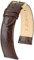 HIRSCH Uhren-Armband Crocograin M - Uhr-Band aus glänzendem Kalbs-Leder mit Krokodil-Prägung - Braun - 18 mm