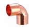 EZ-FLUID Plumbing Rohrverschraubung mit Schweißlötanschluss, Kupfer, 90-Grad-Winkel, 3,8 cm C X C, bleifrei, kurzer Radius, Kupfer, 1 Stück