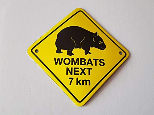 BIGYAK Blechschild Wombats Next 7 Km Outback Schild 30,5 x 30,5 cm