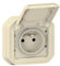 LEGRAND - Prise Etanche IP55 avec Terre Plexo - Prise 2P+T 16A Complète avec Volet - Pour Pose en Encastré avec Griffes - Fabriqué En France - Sable