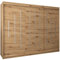 Kryspol Schwebetürenschrank York 250 cm Kleiderschrank mit Kleiderstange und Einlegeboden Schlafzimmer- Wohnzimmerschrank Schiebetüren Modern Design (Artisan Eiche)