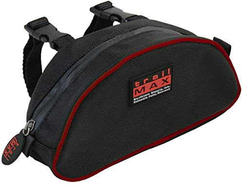 TrailMax 500 Series Pommel Pocket Satteltasche für Pferdewege, Reiten, Sattel Pommel Pocket Western & Endurance Sättel, Handy Horn Tasche, Trail Riding Handy Pommel Pocket, rote Paspelierung