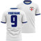 Personalised England Football Shirt Adults 2025, Your Custom Name and Number Printed England Tshirt Top, New Updated 2025 kit, Retro Gifts for English Fans, XL, White/Navy