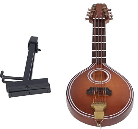 Dilwe Mini Mandolin Instrument,8 Strings Mandolin Model,Mini Portable Wood Musical Instrument for Gifts Home DecorationAccessory toysToy of ornament