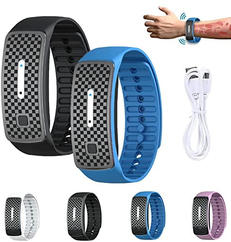 Pnedeodm 2 Stück Matteo Ultraschall-Körperform-Armband, UltraSonic LymphDrainage Slimfit-Armband, Magnetarmband für alle Männer und Frauen (Blau+Schwarz)