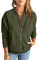 GeGekoko Sweat-shirt zippé pour femme - Veste surdimensionnée - Couleur unie - Manches longues - Haut avec poche, Vert armée., XL