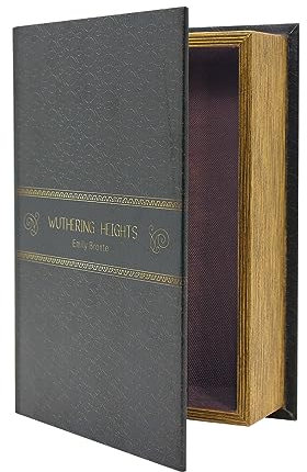 PACOLO Decorative Book Boxes, Faux Wood with Magnetic cover Storage for Hidden Jewelry, Money, and Cash (Wuthering Heights)