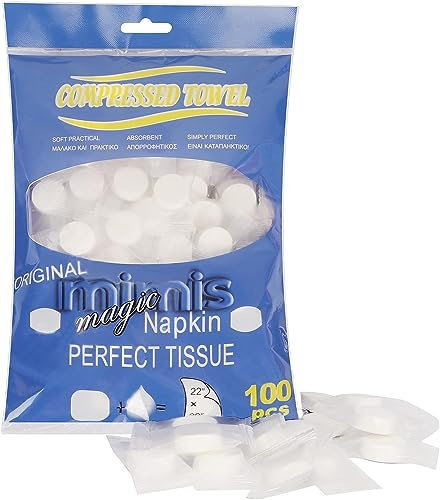 Classycoo Komprimiertes Handtuch, Mini-Tabletten, Einweg-Gesichtshandtuch, Baumwoll-Münztentuch für Reisen, Camping, Wandern, Sport, Schönheitssalon, Heimhandtücher und andere blau