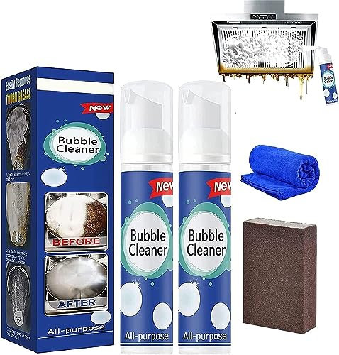Yagerod Bubble Cleaner Foam Spray,Allzweck-Spülreinigungsschaum,Kitchen Cleaner Spray, Foam Cleaner All Purpose, Powerful Stain Removing Foam Cleaner, North Moon Bubble Cleaner Foam (30ML, 2PCS)