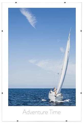 Mein Landhaus rahmenloser Bilderrahmen | 59,4x84,1 cm DIN A1 | Cliprahmen mit bruchsicherem Acrylglas | randloser Bildhalter zum rahmen Ihrer Fotos in horizontaler oder vertikaler Ausrichtung